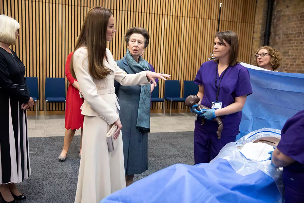 Princess Anne and Catherine Duchess of Cambridge visit maternal health organisations, London, UK - 27 Apr 2022