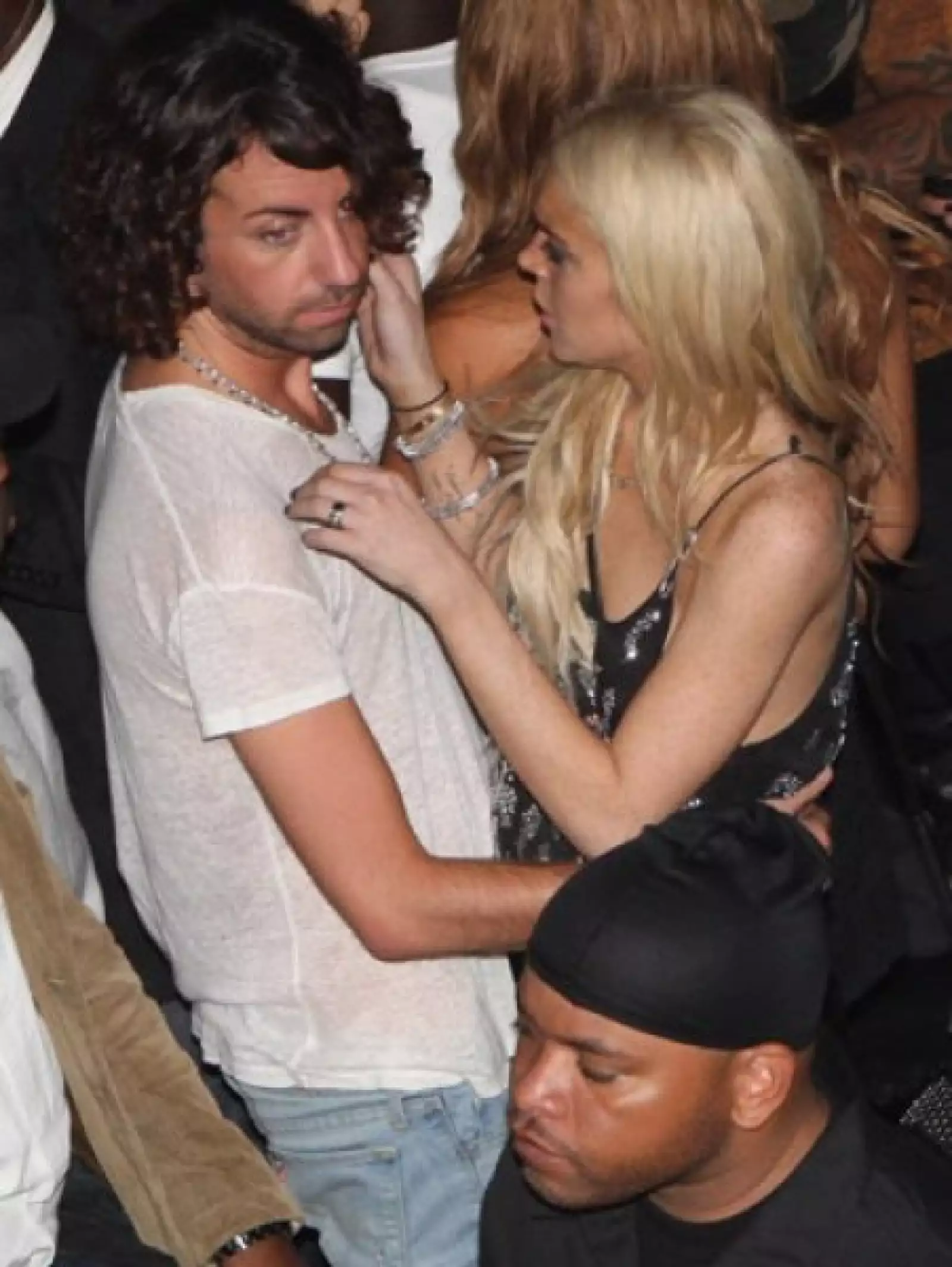 Además, Lohan disfrutó del concierto de Busta Rhymes.