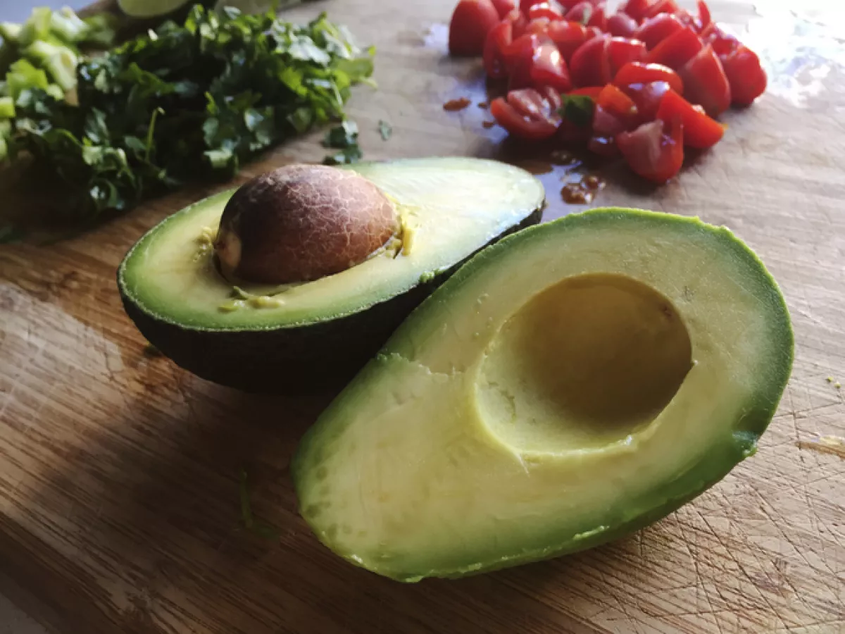 Avocado with fresh ingredients