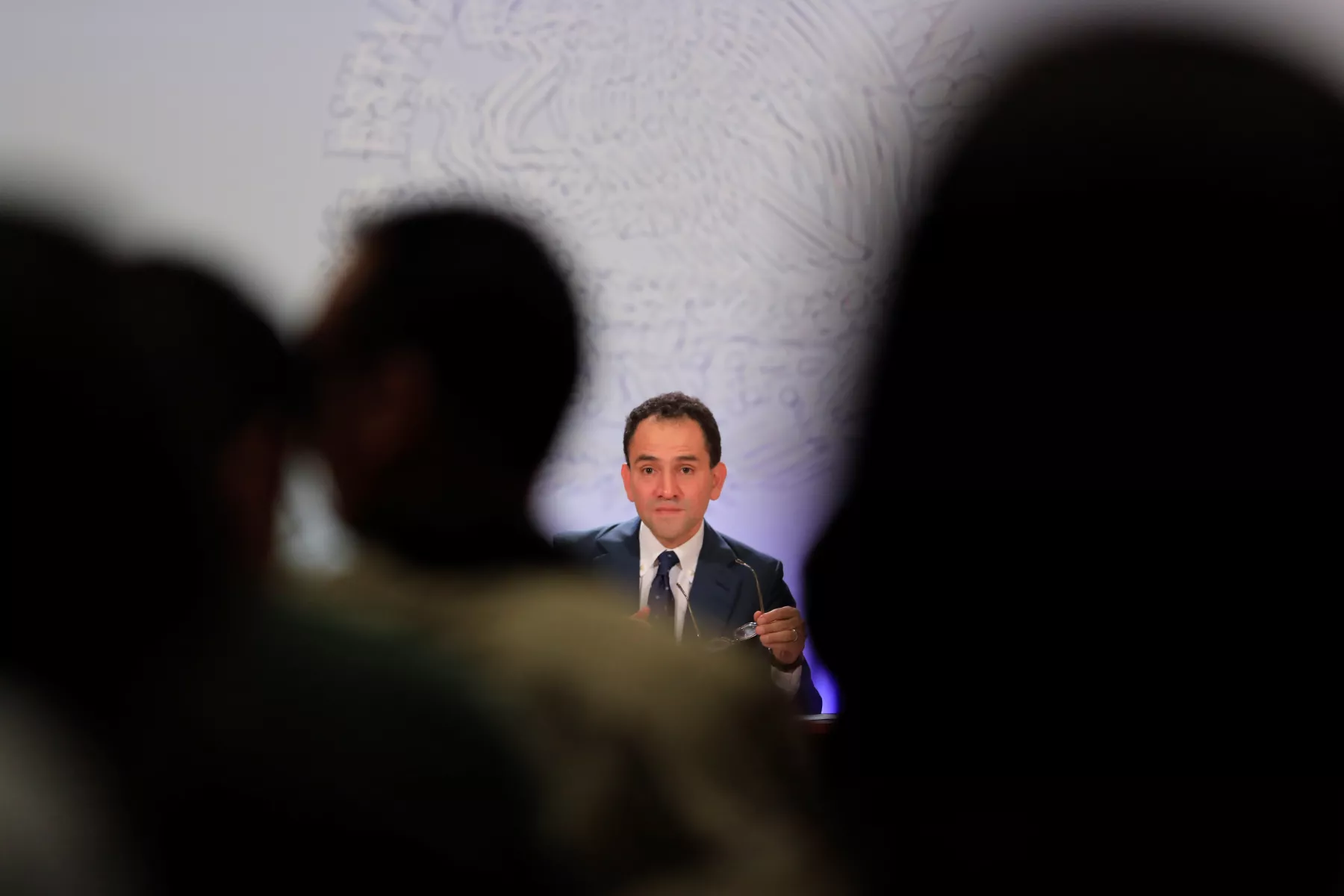 Arturo Herrera, new Mexico's Finance Minister, attends a news conference in Mexico City