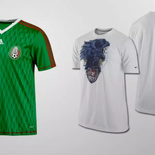 Otro estilo de playera: la mexicana tiene un precio de 24 dólares y la estadounidense 18 dólares.