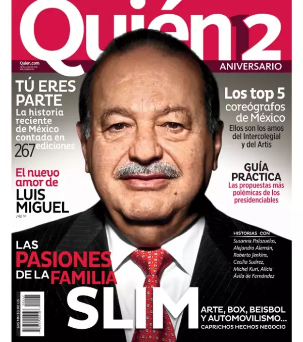 En esta catorcena la revista Quién está de aniversario y aprovecha para destacar al hombre más rico del mundo, Carlos Slim Helú.