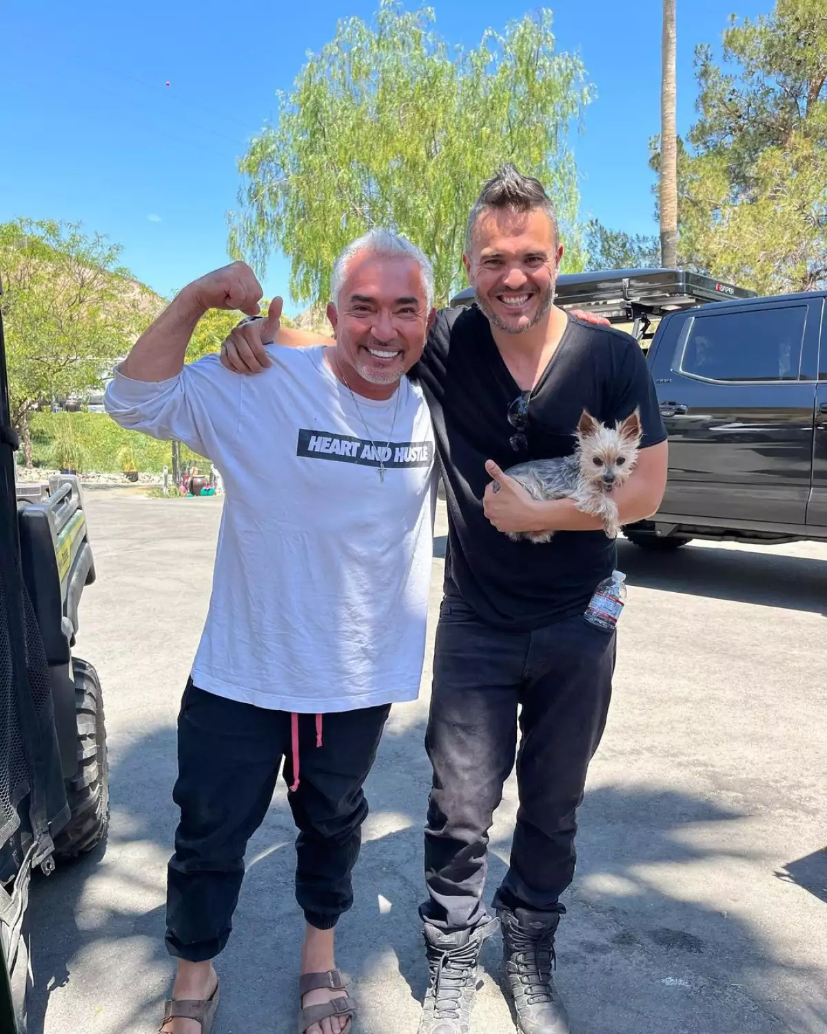 El actor Kuno Becker y César Millán, 'el encantador de perros'