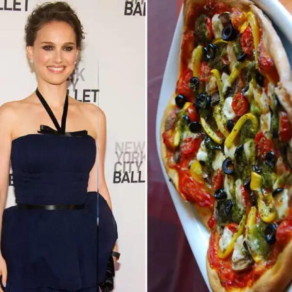 Natalie Portman es vegetariana y prefiere por sobre todo la pizza sin queso.