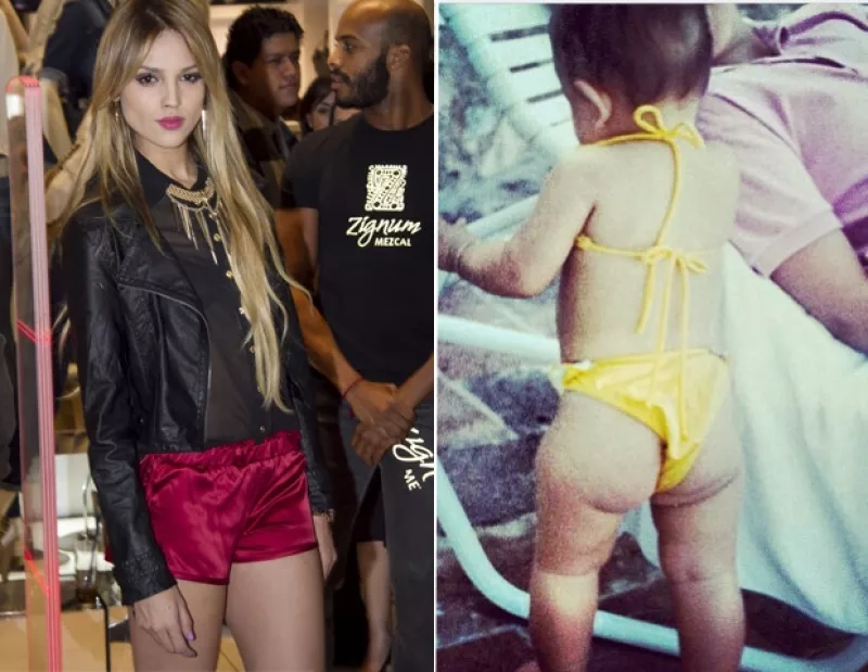 La actriz y cantante compartió una imagen suya en diminuta prenda, pero no te emociones de más, se trata de ella cuando era pequeña.