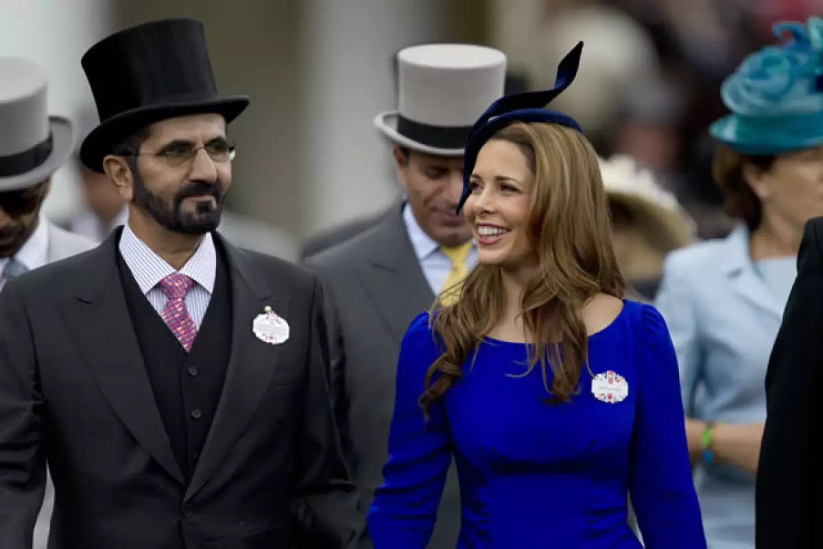 Sheikh Mohammed Al Maktoum con su esposa, la princess Haya de Jordania.