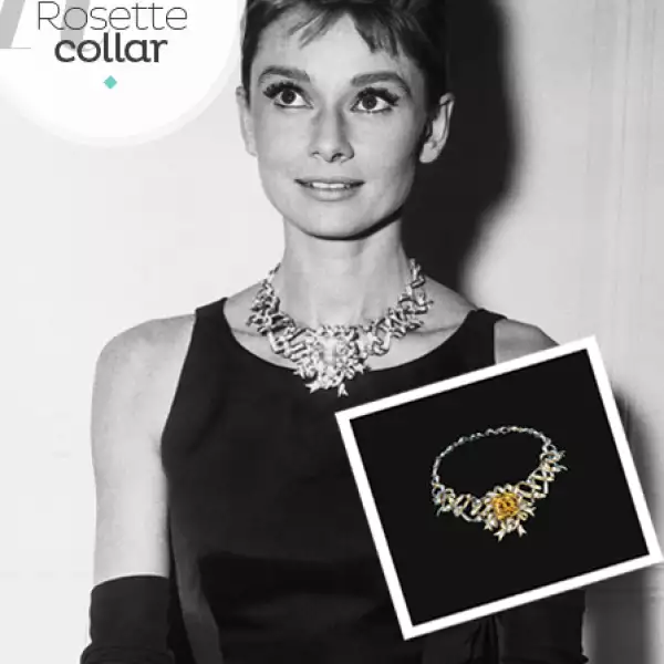 Creada por Jean Schlumberger  es una de las piezas más reconocidas de la firma, el collar (Ribbon Rosette) se engalana con el Diamante Tiffany. Cabe destacar que este fue usado por Audrey Hepburn para una serie de fotografías publicitarias para Breakfast at Tiffany?s.