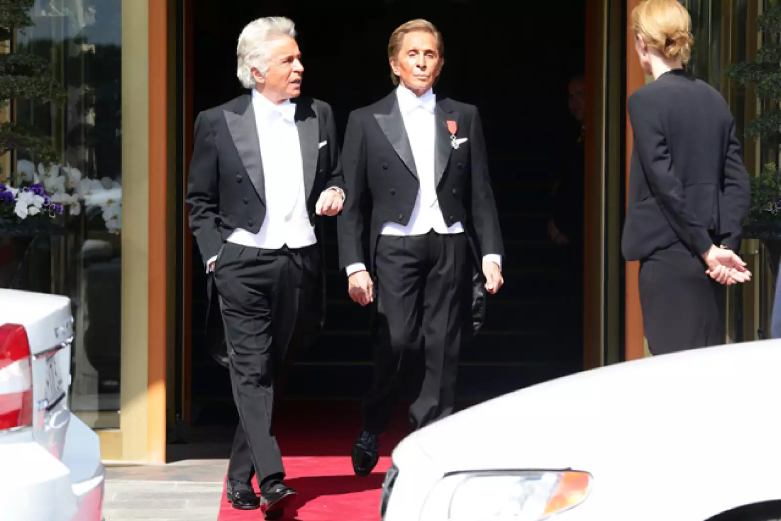 Giancarlo Giametti y el diseñador Valentino Garavani.