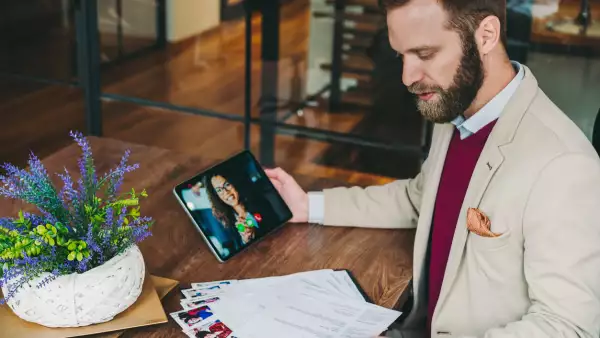Human Resources manager recruiting on video call, COVID-19 pandemic