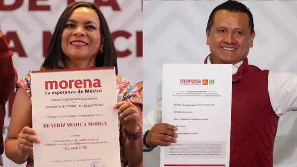 Del lado izquierdo, Beatriz Mojica y del derecho Carlos Torres Piña a quienes nombraron como coordinadores de la 4T. 