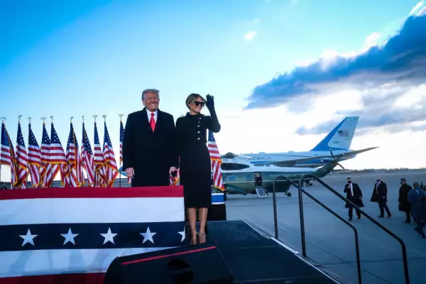 President Trump Departs For Florida At The End Of His Presidency