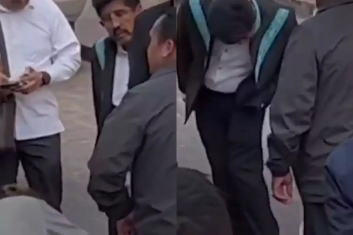 VIDEO: Colaboradores le limpian los zapatos a Hugo Aguilar, presidente de la SCJN 