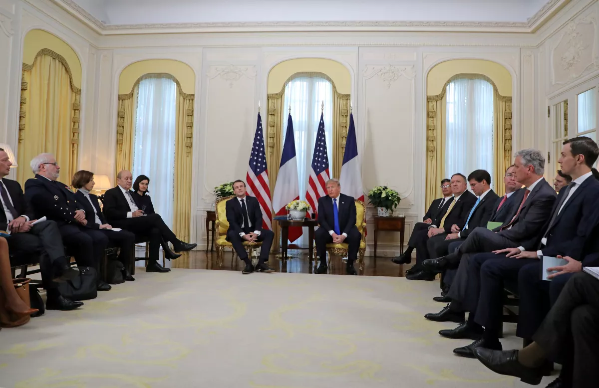 U.S. President Trump meets France's President Macron, ahead of the NATO summit, in London