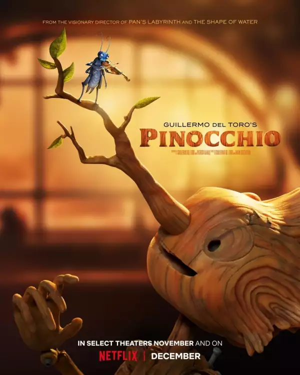 Pinocho de Guillermo del Toro poster de Netflix