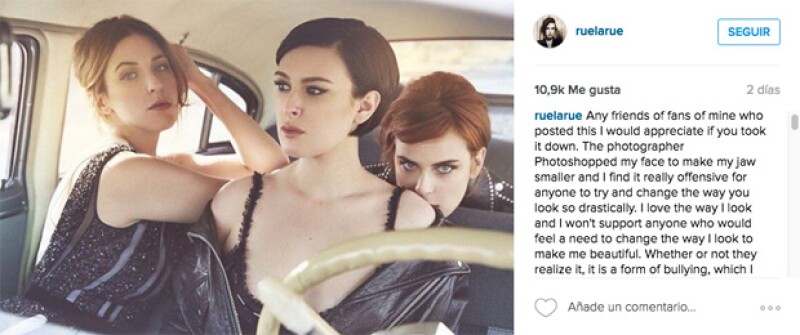 Rumer le pidió a sus amigos y fans que no publicaran la fotografía a manera de apoyo a lo sucedido.