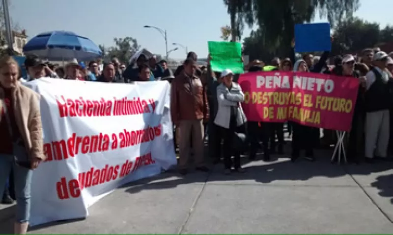 El 16 de enero un grupo de ahorradores defraudados de Ficrea se manifestaron afuera del Congreso de la Unión. (Foto: Samantha Álvarez )