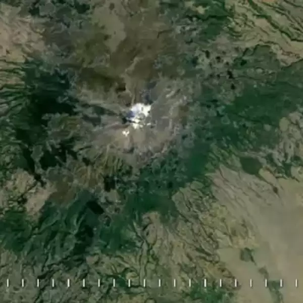 Vista panorámica del volcán Popocatépetl