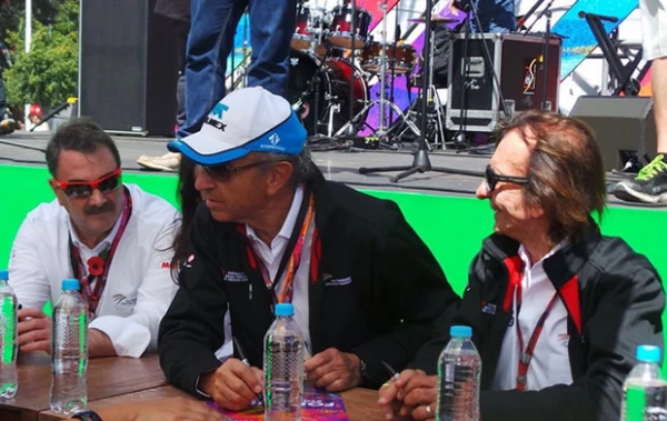 Emerson Fittipaldi, Jo Ramírez y Nigel Mansell,