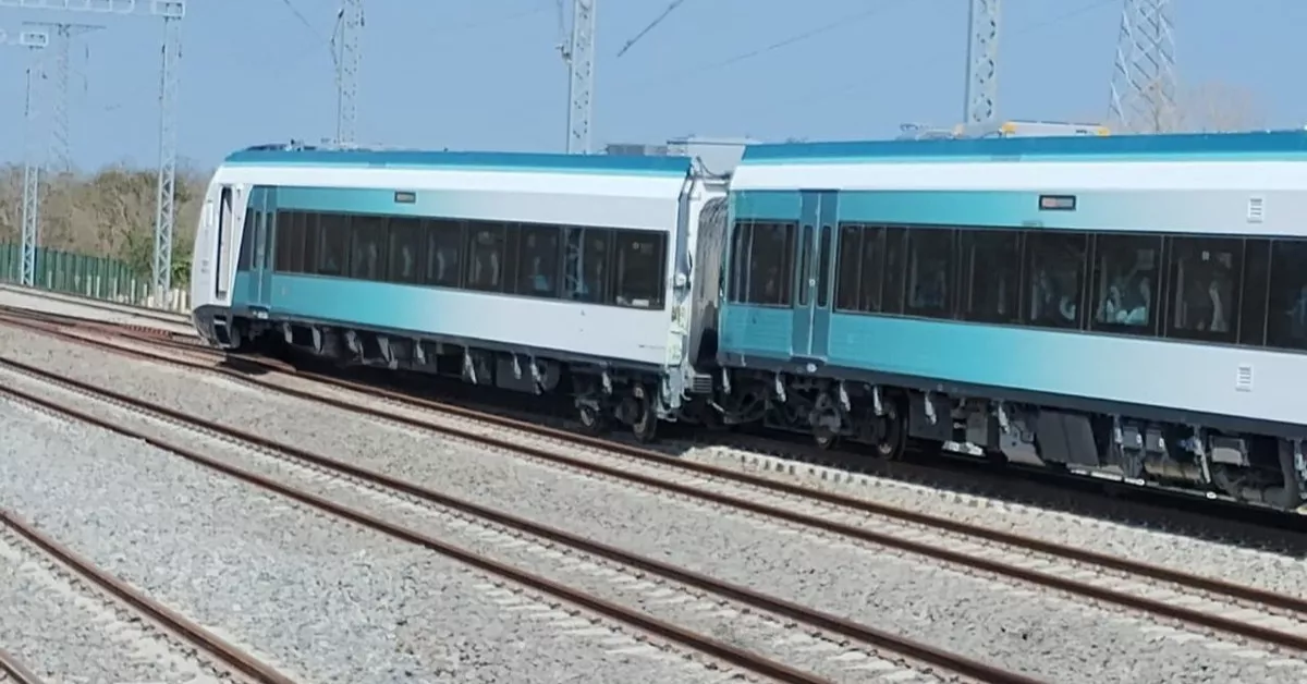 Reportan descarrilamiento de Tren Maya en Tixkokob, Yucatán