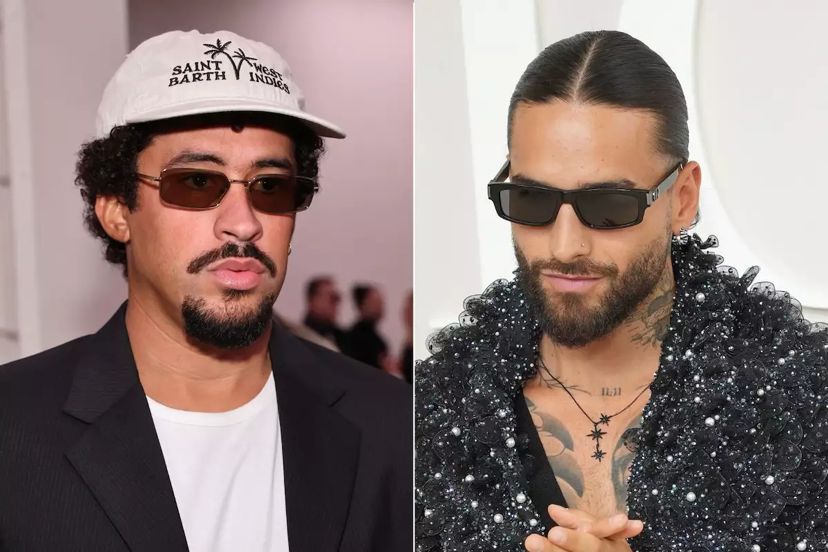 Imagen armada de Bad Bunny y Maluma