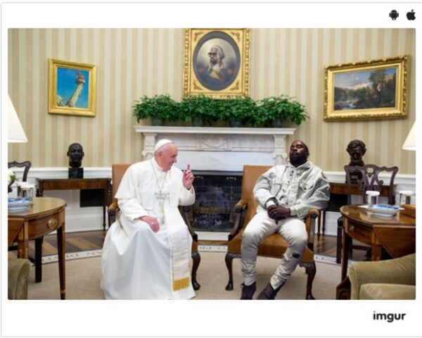 Kanye y su "reacción" ante el Papa.
