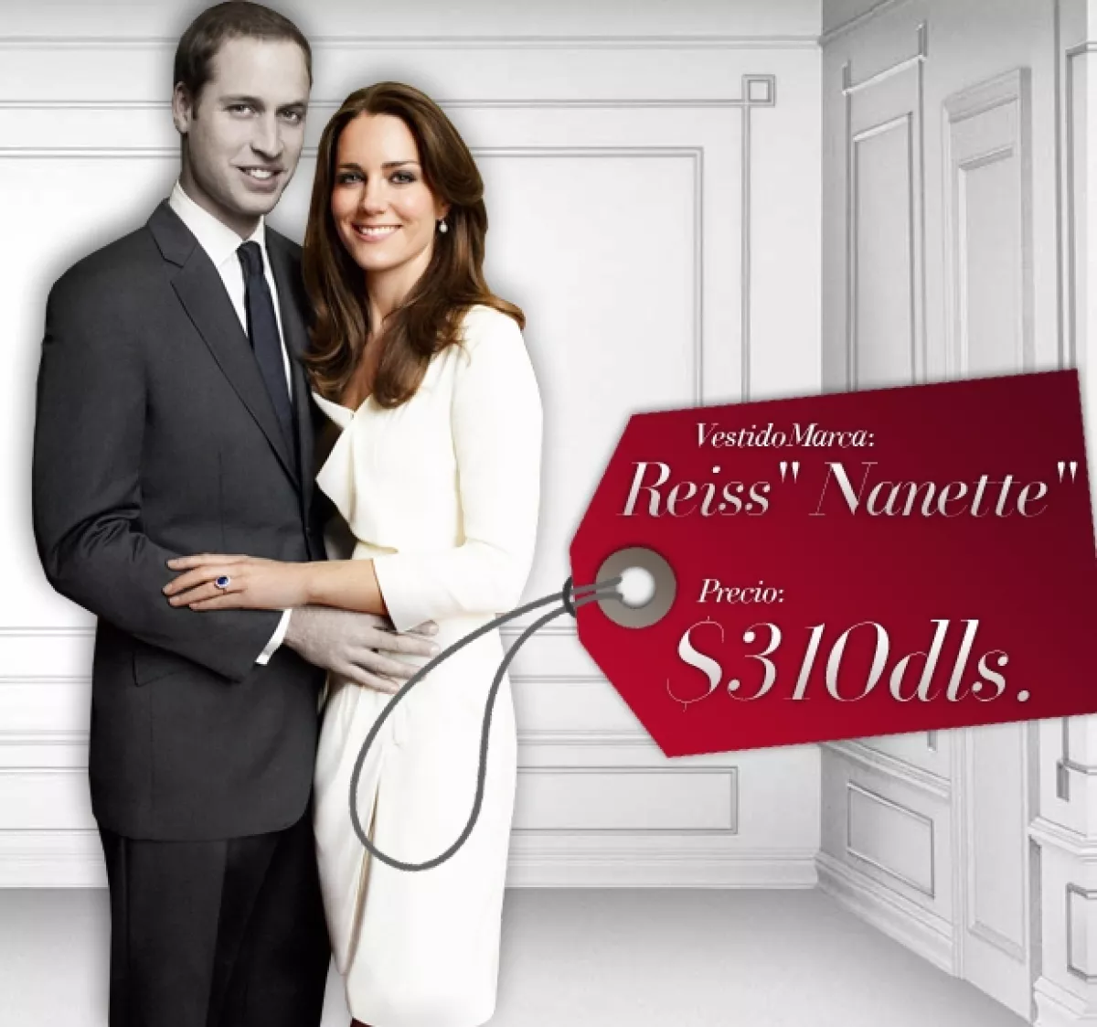 El vestido Reiss fue el elegido para una de las fotos oficiales tomadas por Mario Testino.