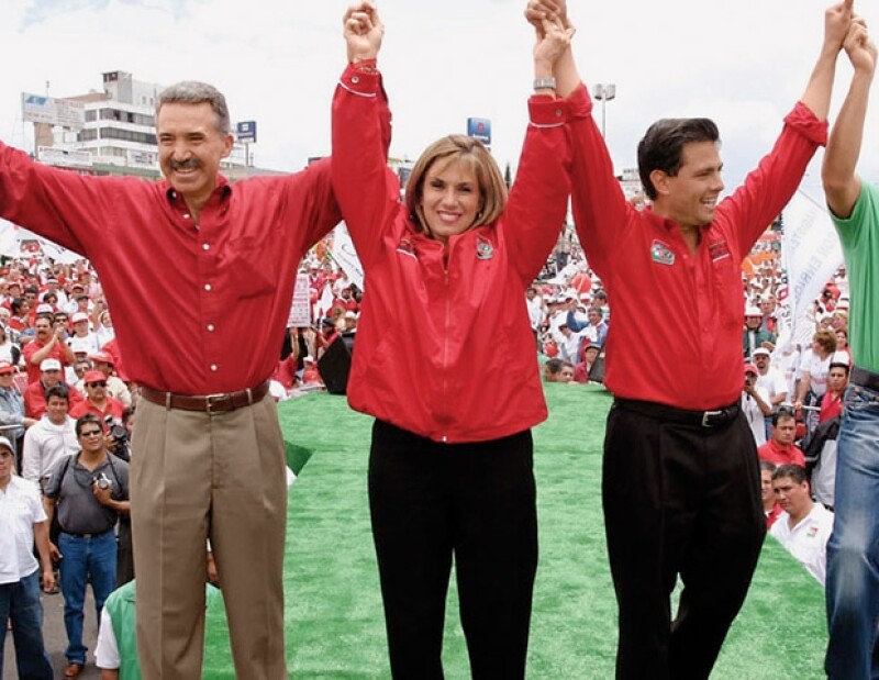 Roberto Madrazo, Mónica Pretelini y Enrique Peña Nieto.