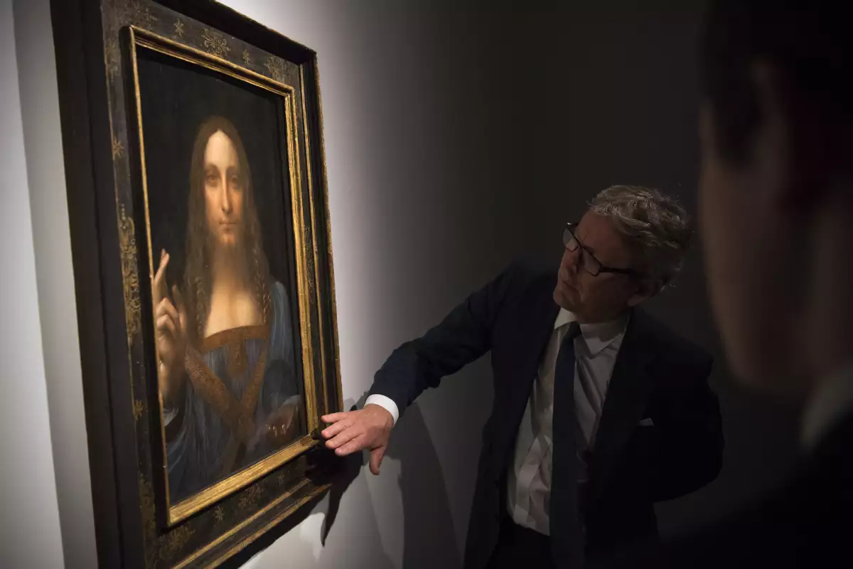 Christie's Previews Leonardo Da Vinci's Salvator Mundi Prior To Auction