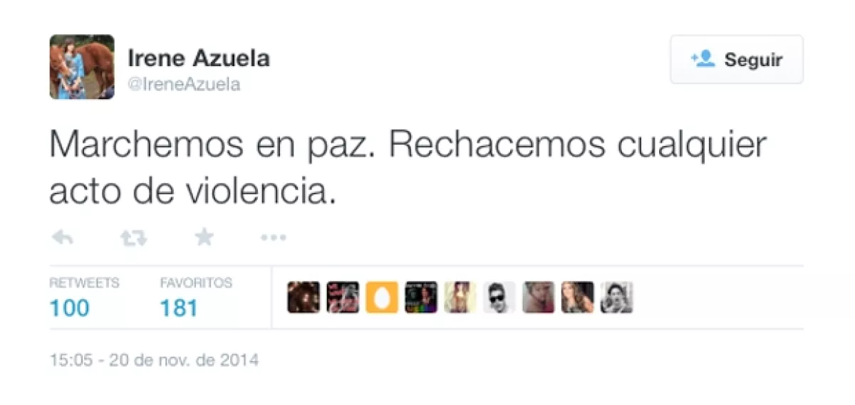 Irene Azuela recomendó una marcha pacífica.