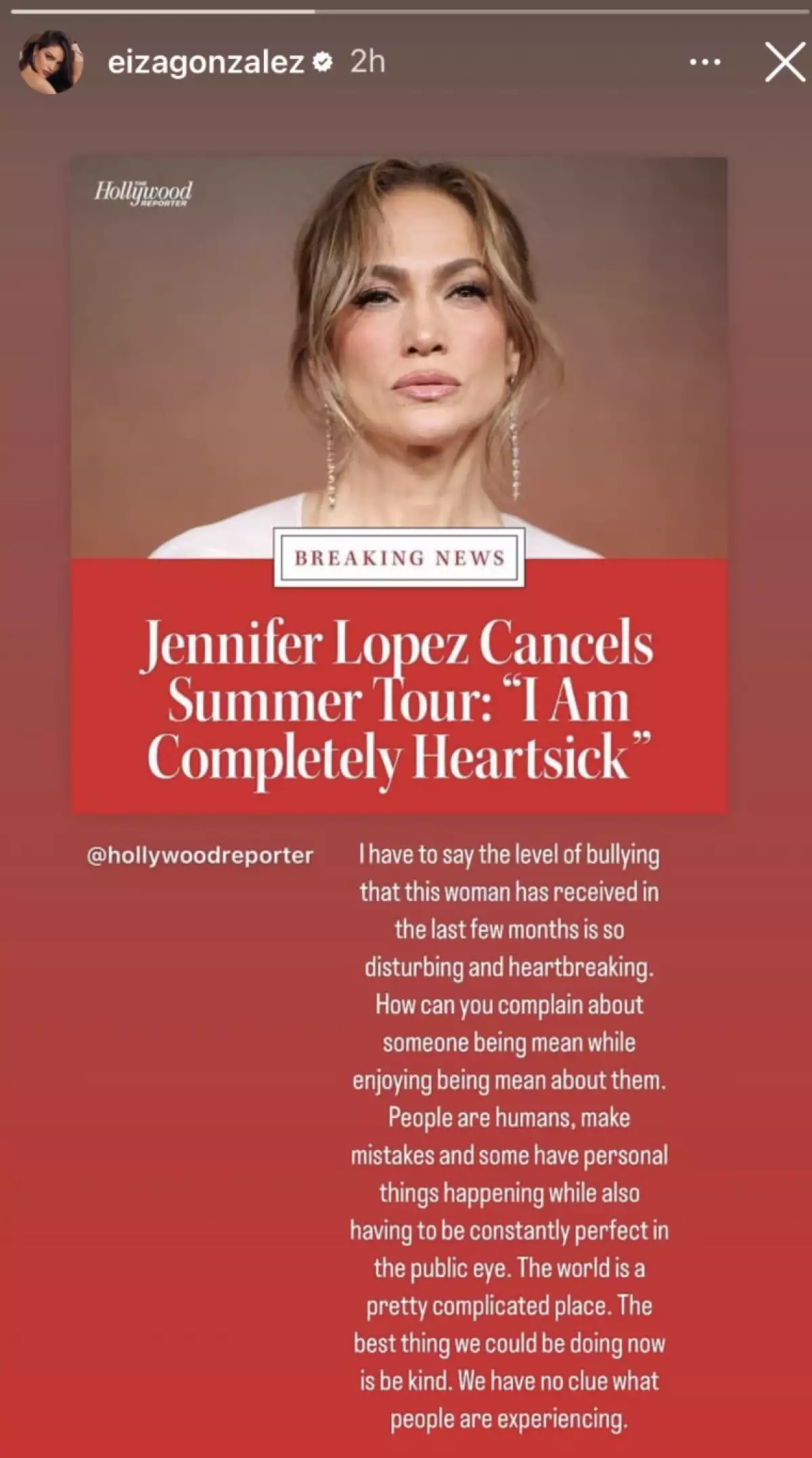 Eiza Gonzalez defiende a JLo del acoso que ha sufrido en las últimas semanas