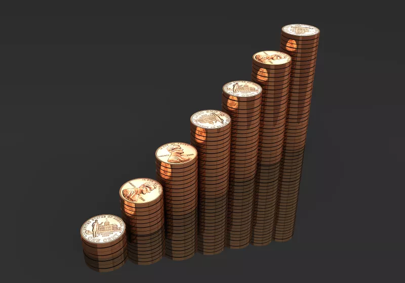 monedas de cobre apiladas