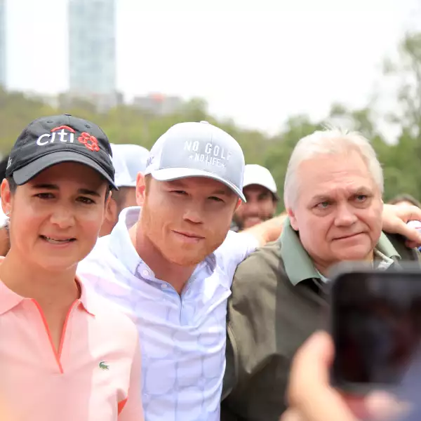 Lorena Ochoa, Saúl 'Canelo' Álvarez y Carlos Bremer