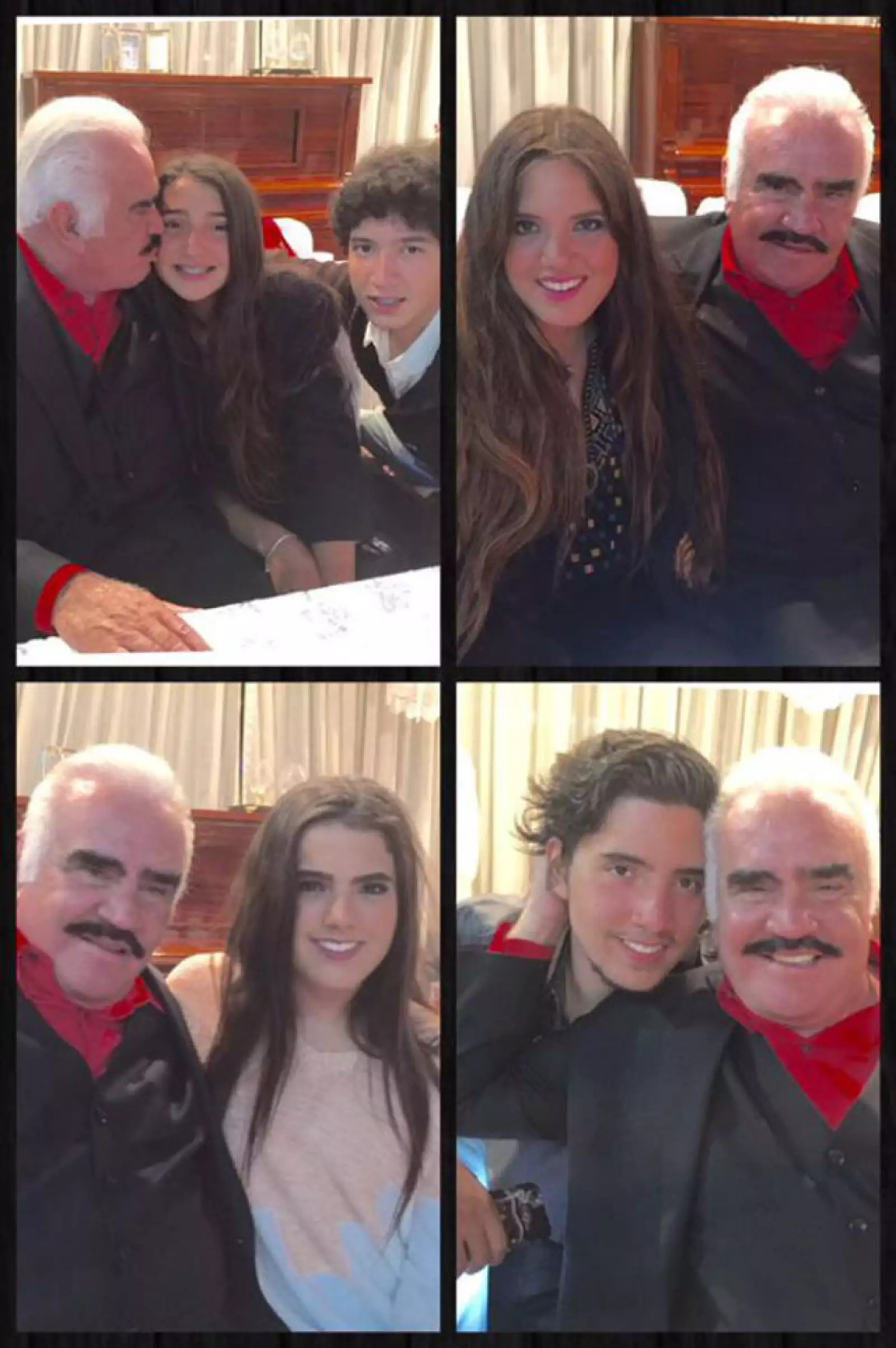 Los hijos de Alejandro acompañando a su abuelo.