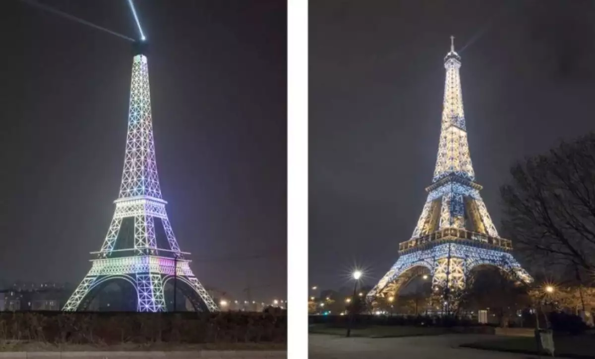 Izquierda: Torre Eiffel de Tianducheng/Derecha: Torre Eiffel de París