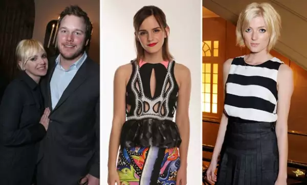 Anna Faris y Chris Pratt, Emma Watson y Sophie Sumner.