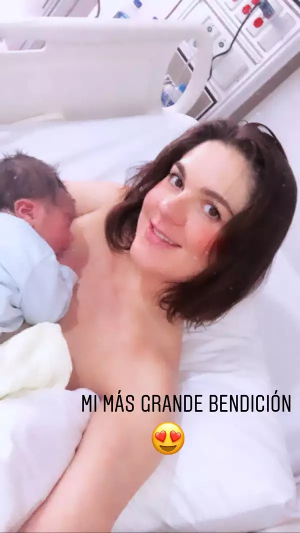 Zoraida Gómez y su bebé