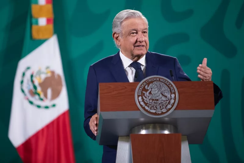 El presidente Andrés Manuel López Obrador durante la conferencia mañanera del 22 de septiembre