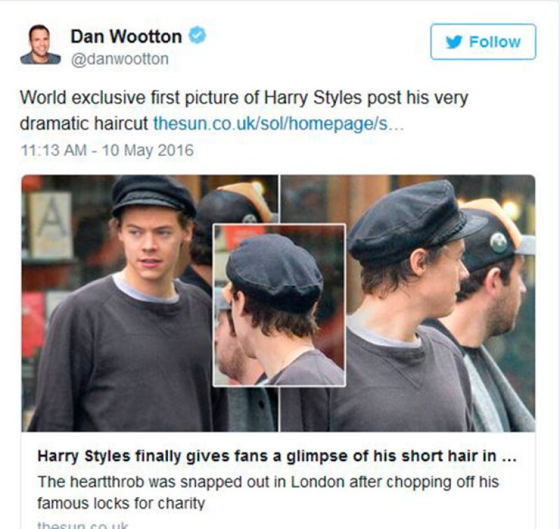 El diario The Sun captó las primeras imágenes del cantante con su nuevo look.