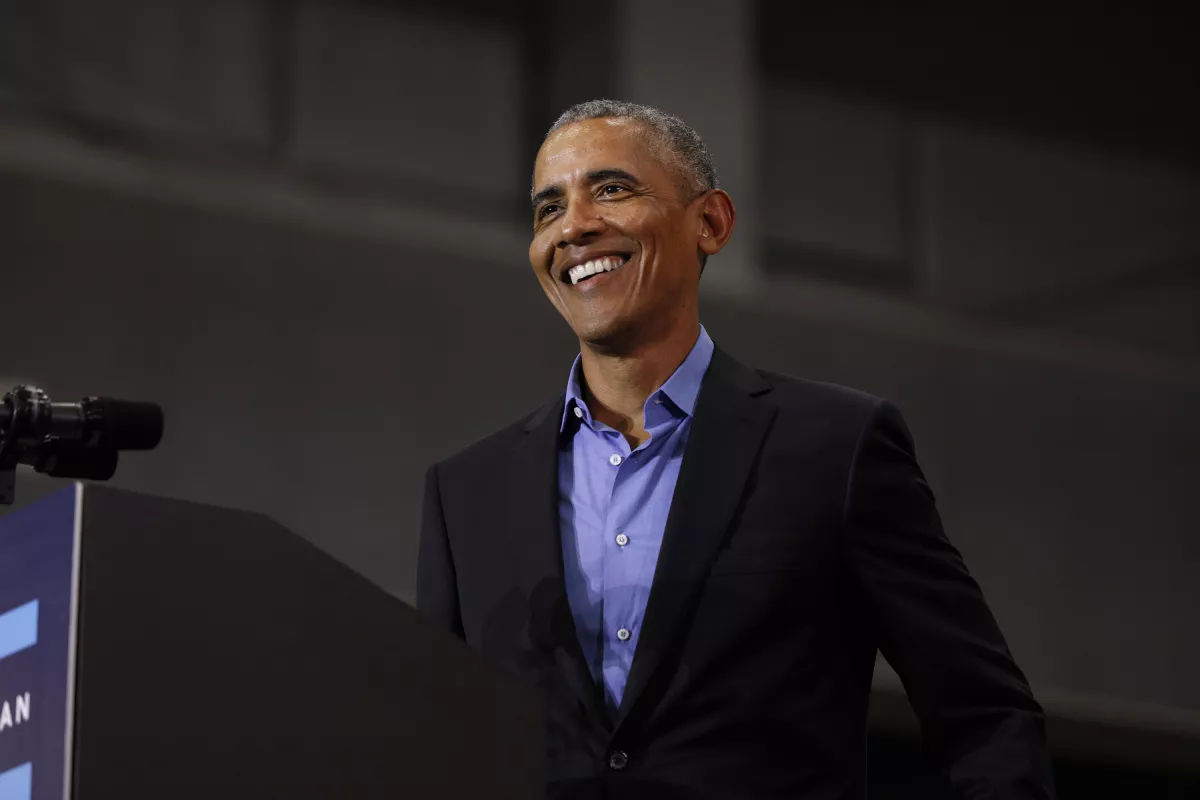 Former President Obama And Former Attorney General Eric Holder Campaigns With Michigan Democrats