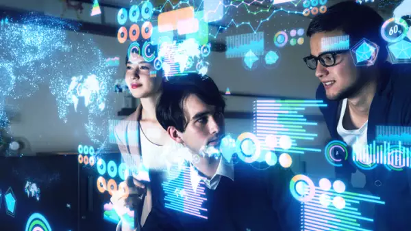 Data analytics concept. Financial technology. Finance.