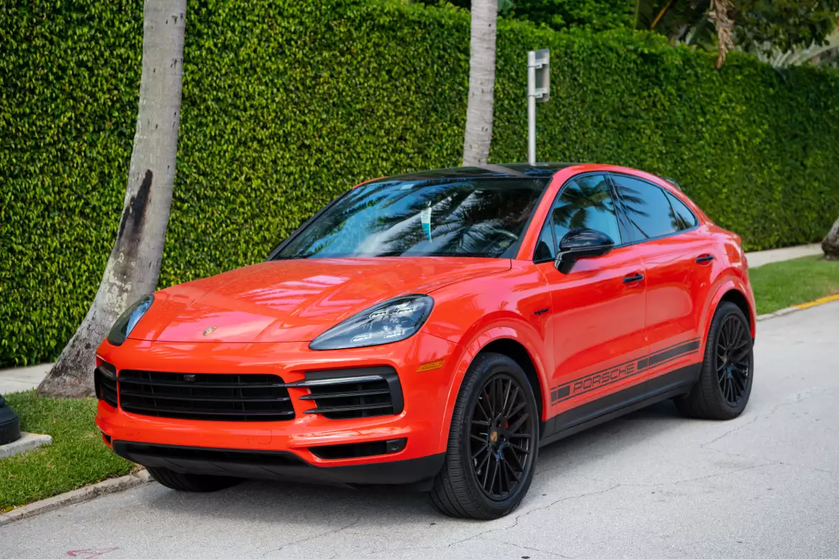 orange Porsche Cayenne Coupe