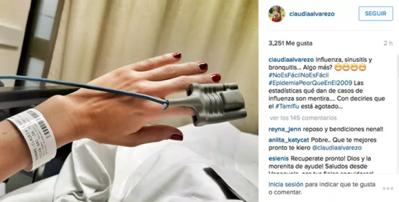 Durante este invierno ha estado muy fuerte el contagio y la actriz no se escapó, compartió una imagen en Instagram durante su estancia en el hospital y expresó el "robo" del que ha sido víctima.