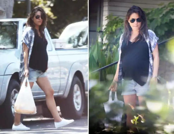 Así ha sido vista Mila Kunis en las últimas etapas de su embarazo.