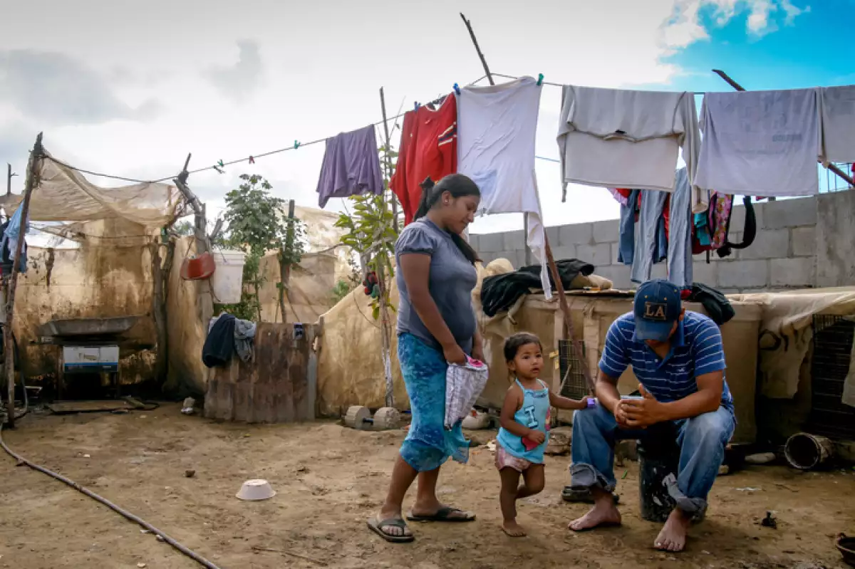 Life condition of seasonal farm worker family in Baja California Mexico