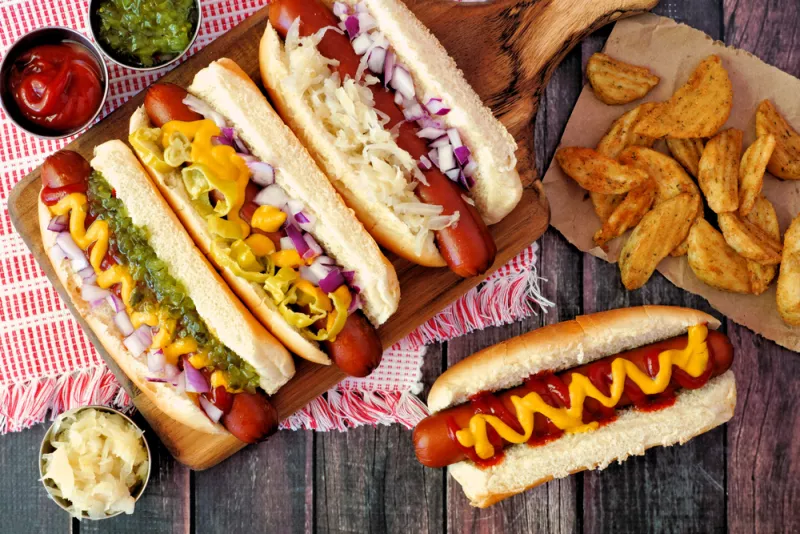 hot dogs comida para el Super Bowl