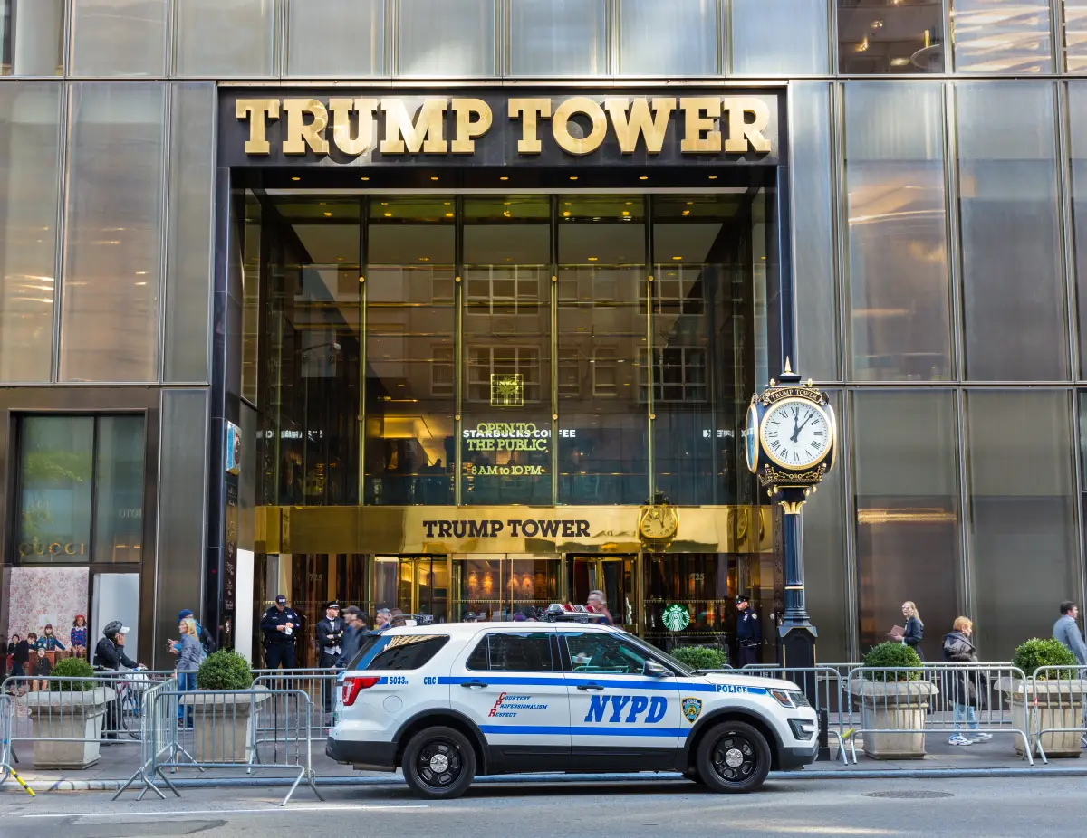 Trump Tower Guarded by NYC Police, 5th Avenue, Manhattan, NY.