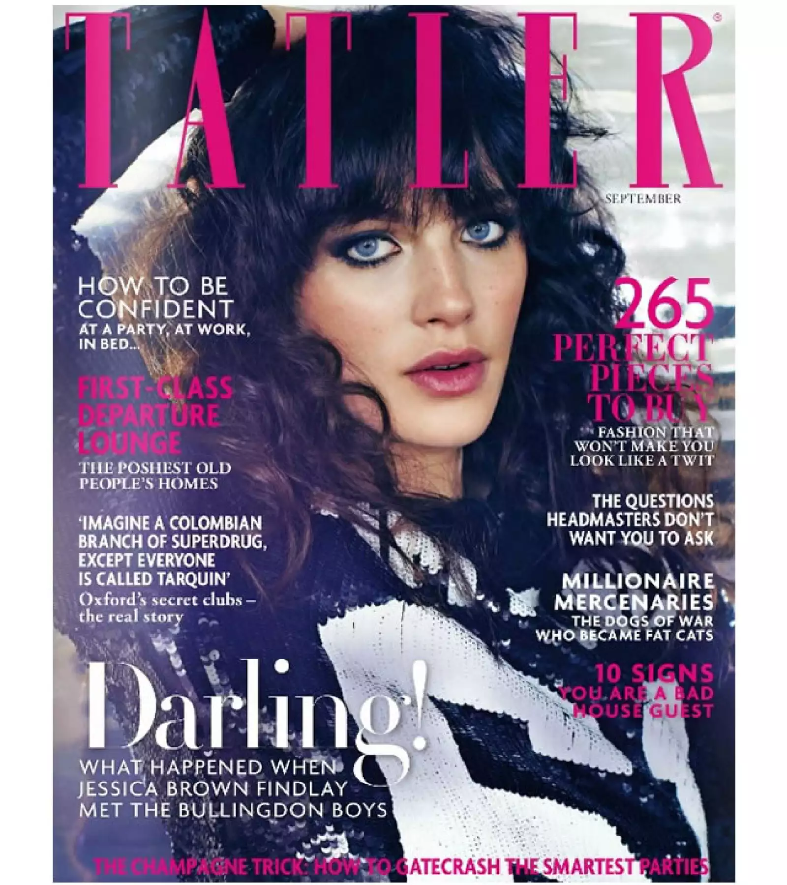 Tal vez la recuerdes por su participación en la serie inglesa Downton Abbey. Jessica Brown Findlay aparece en la portada de septiembre de la revista inglesa Tatler.