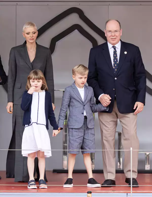 Princess Charlene and Prince Albert with their children at the E-Prix in Monaco - 30 Apr 2022