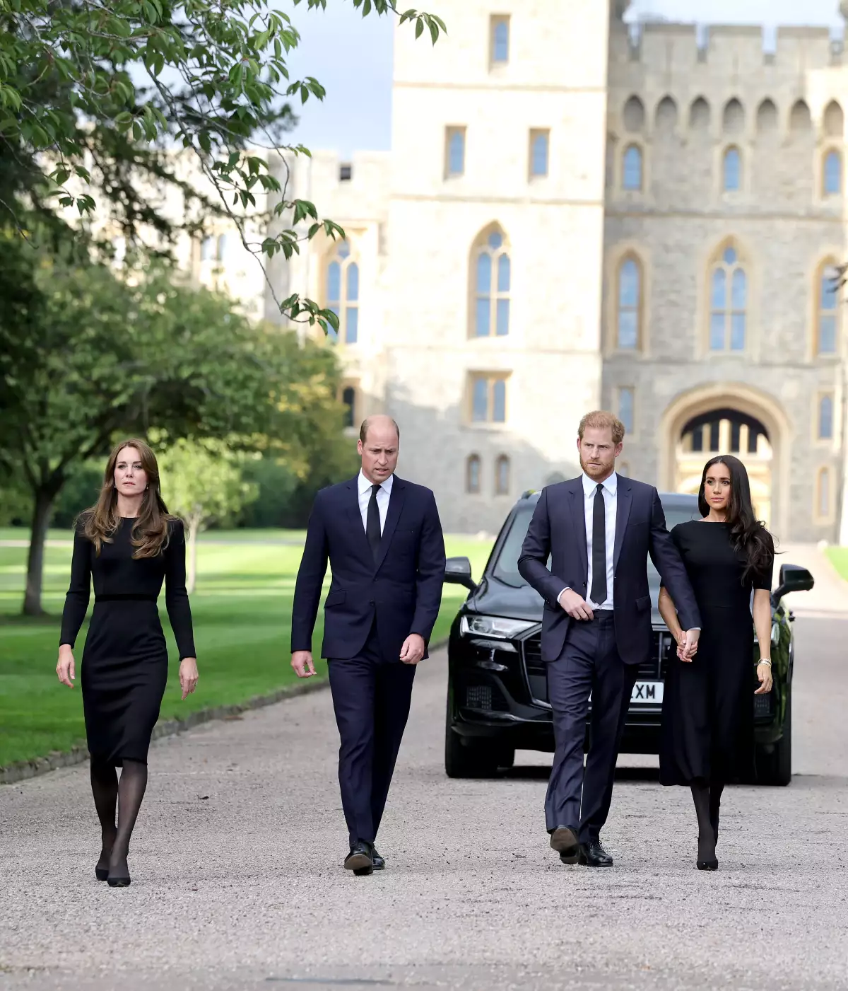 Kate Middleton, príncipe William, príncipe Harry y Meghan Markle