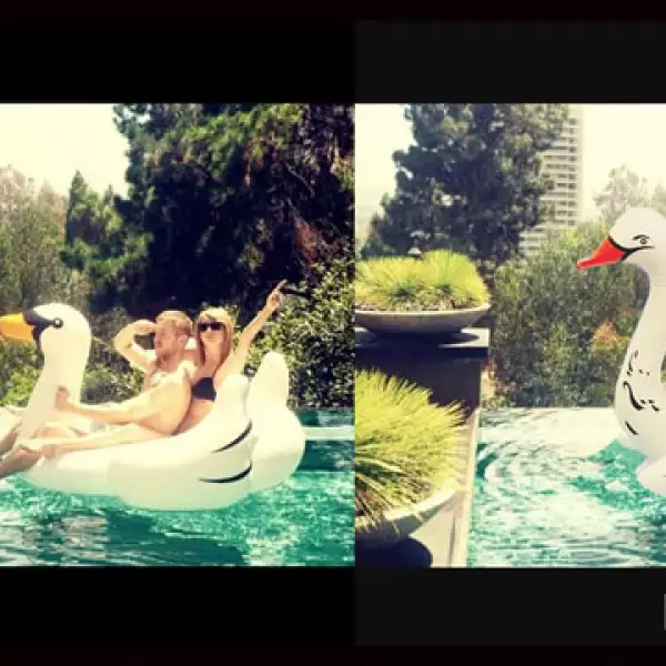 Parece que no solo Taylor puede disfrutar del verano en la alberca.